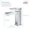 Kibi Cubic Single Handle Bathroom Vanity Sink Faucet with Pop Up Drain C-KBF1002CH-KPW100CH